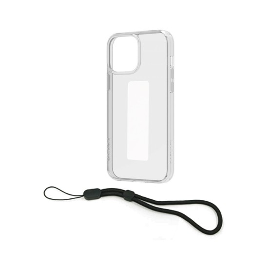 TRANSPARENT SILICON CASE WITH MULTIFUNCTION WHITE STRAP FOR APPLE IPHONE 13 TRANSPARENT SILICON CASE WITH MULTIFUNCTION WHITE STRAP FOR APPLE IPHONE 13